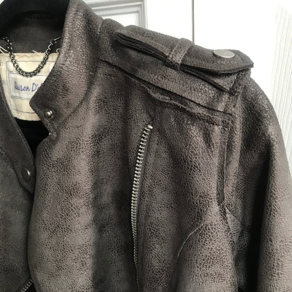 Raison D'etre Vegan-suede Asymmetric-zip Moto Jack - Picture 1 of 7